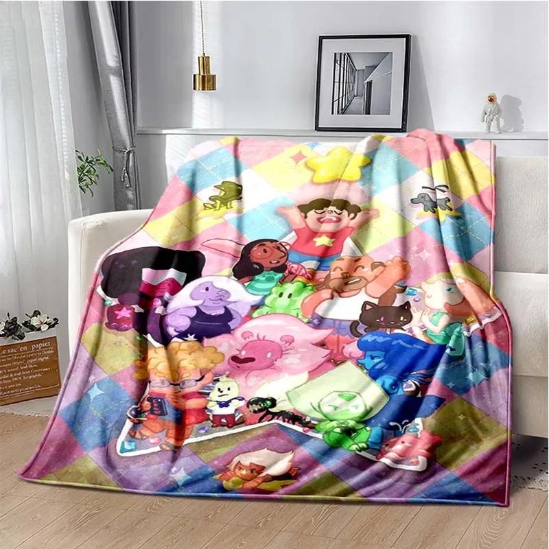 Steven Universe Cute Cartoon Blanket Kid's Warm Flannel Throw Blanket for Bed Bedroom Sofa Travel Picnic Blanket Birthday Gift