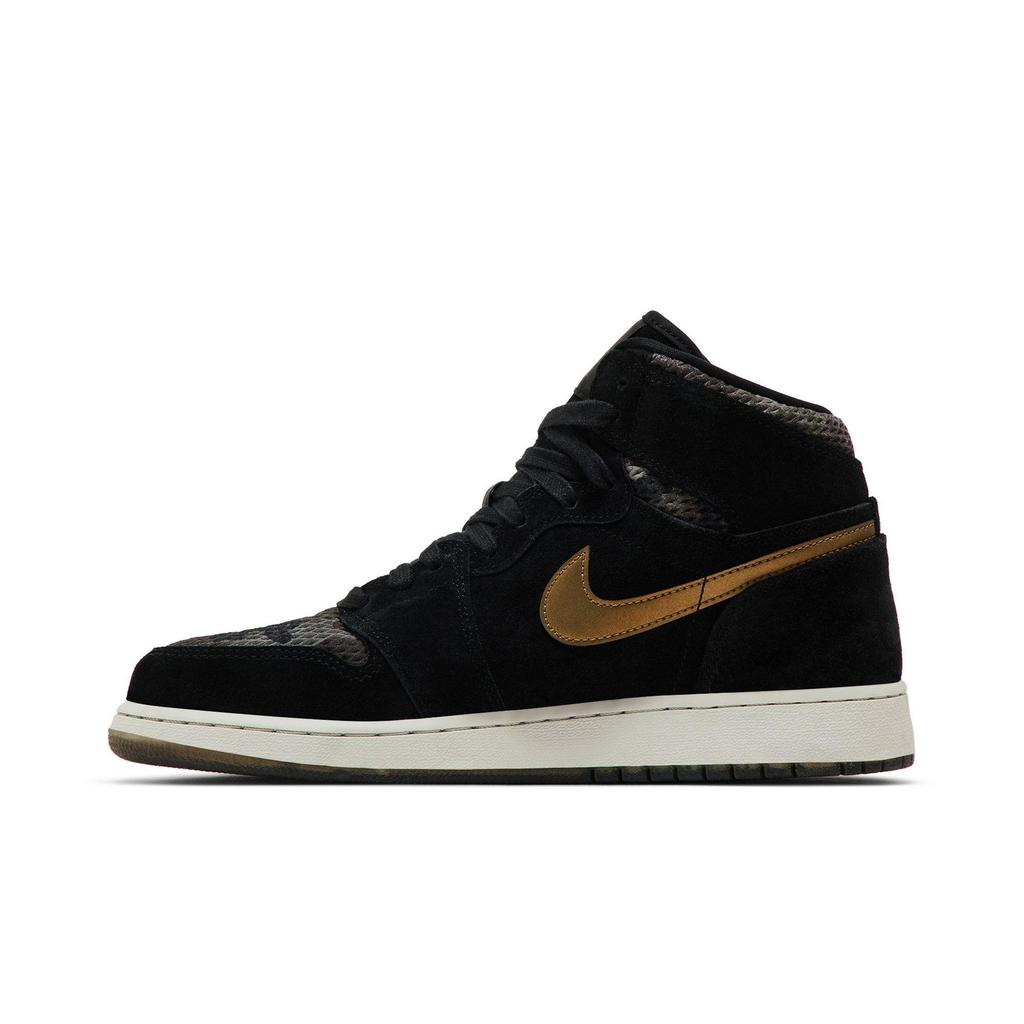 Air Jordan 1 Retro High GG Heiress 'Camo' (Unisex) Black / Dark Brown-Camo Kids' Basketball Shoes 832596 030