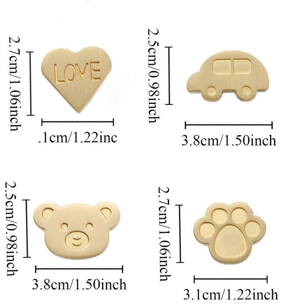 Heart-shaped Cartoon Door Handles Brass Cabinets Drawers Knobs Bear Furniture Handles  Hardware