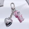 Sweet Cartoon Cat Heart Keychain Pendant Lovely Hangings Decorations Keyring Charm for Purse Bag Backpack Handbag