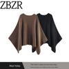 ZA Fall and Winter New Women's Wear ZR Fashion Style Fashion Asymmetric Knitting Cloak Outwear 3739239 800