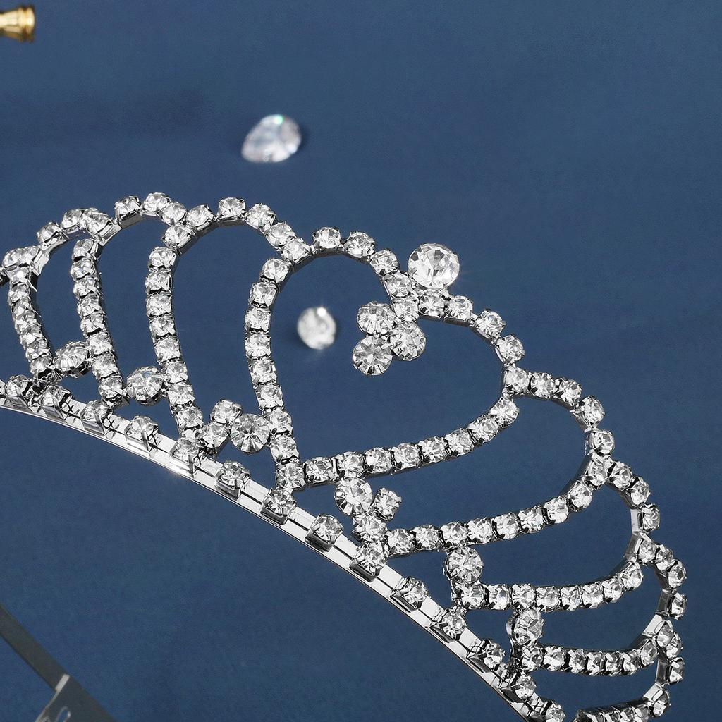 Children's Crown Hair As Birthday Headdress Comb Crown Korean Wedding Love Rhinestone Bridal Crown