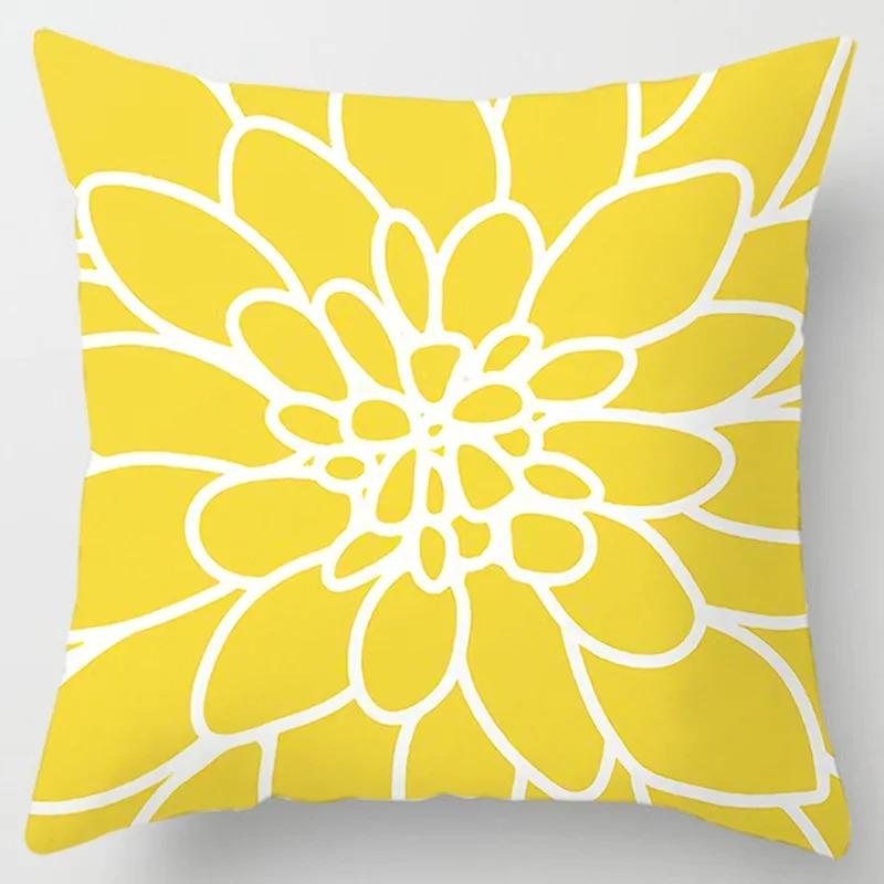 Yellow Dandelion Leaf Pillowcase Office Living Room Home Pillowcase Car Ornaments