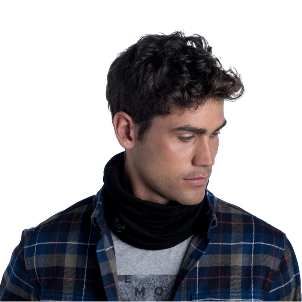 Buff Merino Midweight Tube Scarf, Unisex black Neck warmer