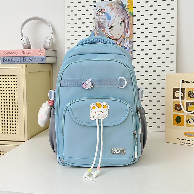 New Junior and Senior High School Students' New Lightweight and Lovely High Value and Large Capacity Multifunctional Backpack with Contrasting Colors.