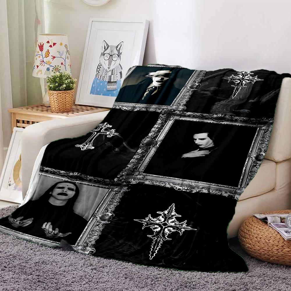 Gothic Portraits Symbols Blanket Soft Throw Blanket For Home Bedroom Bed Sofa Travel Office Solid Christmas Blanket