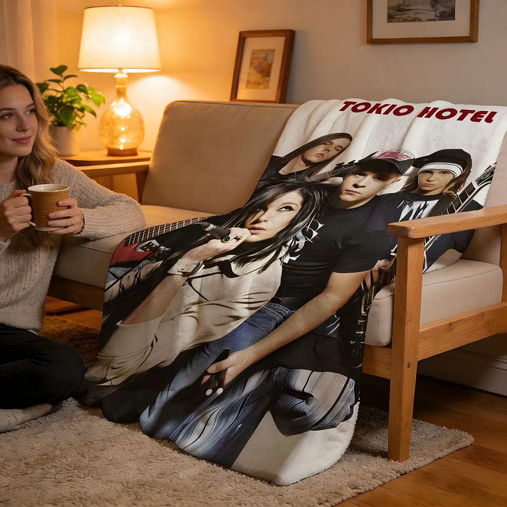 Throw High-Density Short Plush Blanket For Sofa Nap Air-Conditioned Room Soft Skin-Friendly Metal Rock Band Tokio El