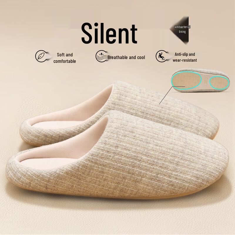 Xianluozi Japanische Leise Rutschfeste Baumwollpantoffeln