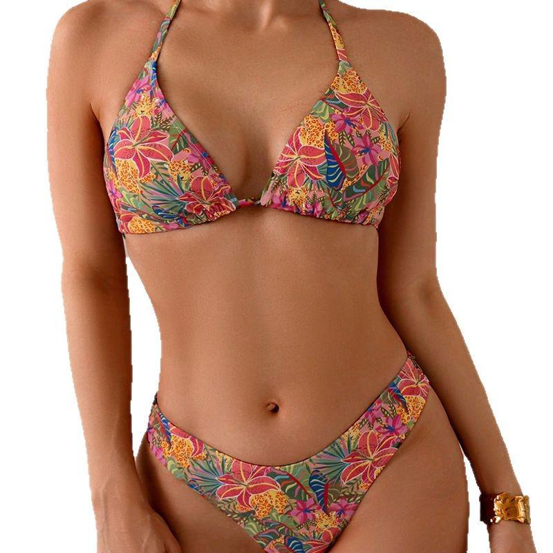 2025 Evropský a Americký Tisk Dámské Plážové Bikiny - Sexy, Dvoudílné Plavky pro Horké Prameny