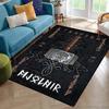 Nordisches Wikingerkrieger Symbol Walhalla Valknut Rune Motto Teppich für Schlafzimmer Wohnzimmer Sofa Zuhause Fußmatte Dekor, Rutschfeste Bodenmatte