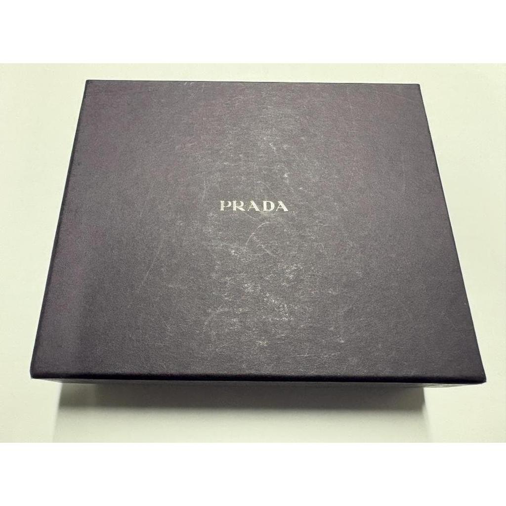 Used Excellent Condition PRADA Tessuto Nylon Trifold Wallet Black Gold Logo