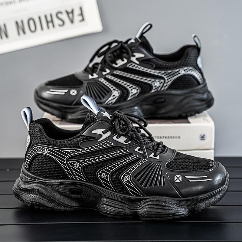 

Outdoor Men s Walking Running Shoes Lightweight Non-slip Sport Shoes Mesh Breathable Casual Sneakers Athletic Training Footwear 39 чорний