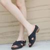 Fashion Spring And Summer Spot Drill Fashionable Heel Exposed Toe Anti-Slip Heel Commuter Sandals Women's Shoes Casual And Versatile