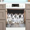 Cute Little White Rabbit Kitchen Cabinet Home Background Landscaping Decorative Wall Stickers