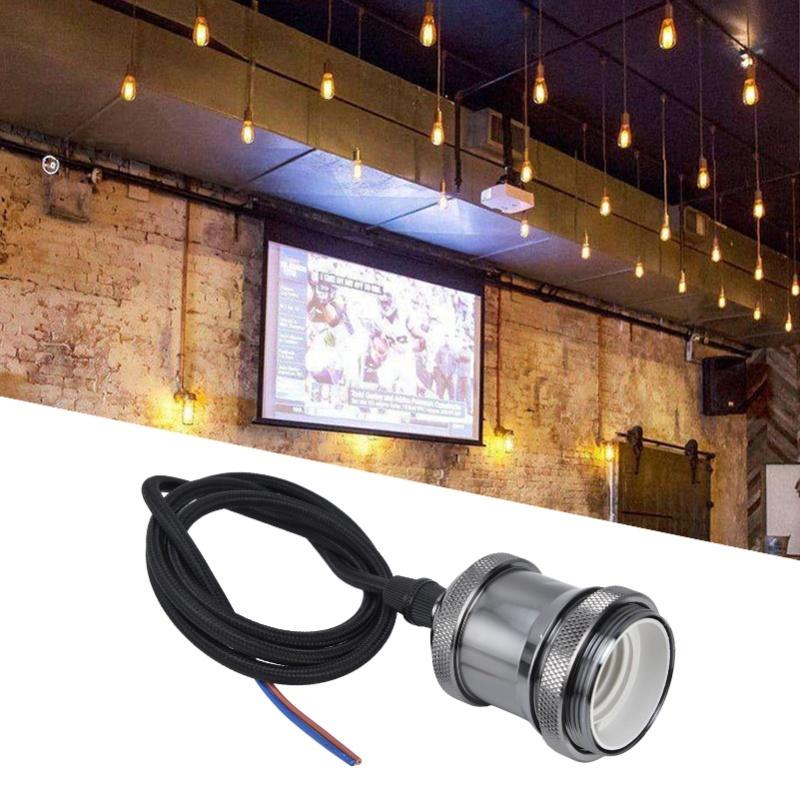 E27 Lamp Holder With Cord Vintage Pendant Light Lampholder For Bedroom 100-240V