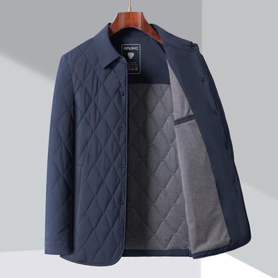 Veste Casual en Coton pour Homme Hiver 2025 - Vêtement d'Extérieur Polyvalent à Revers pour Papa