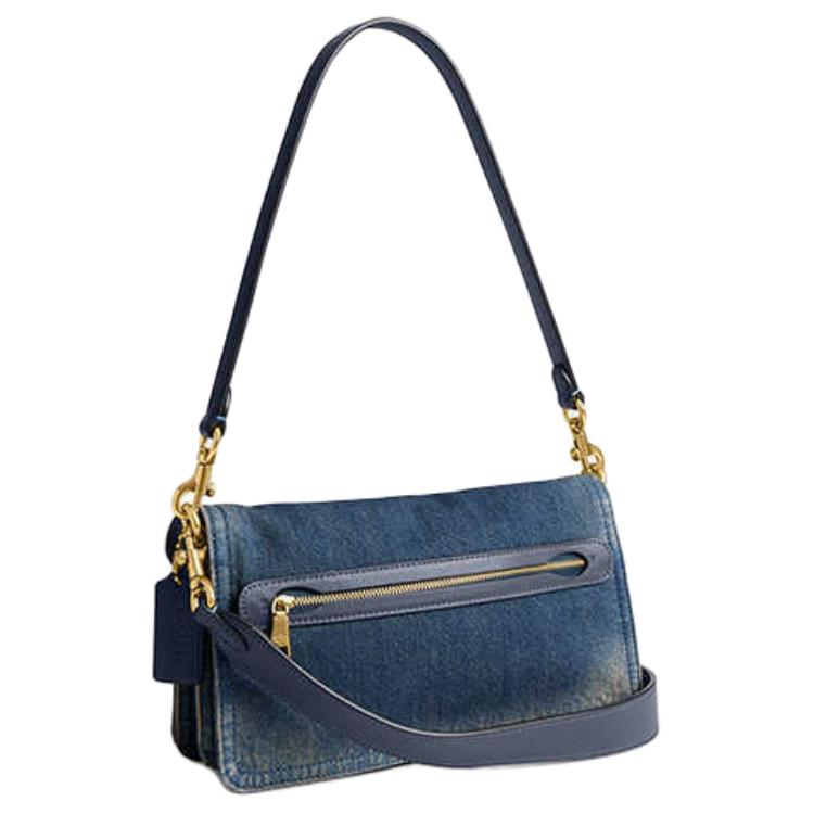 Coach Soft Tabby 26 Vintage Denim Fabric Shoulder Bag Medium Women Bags Deep-Indigo CCX32-B4YMW