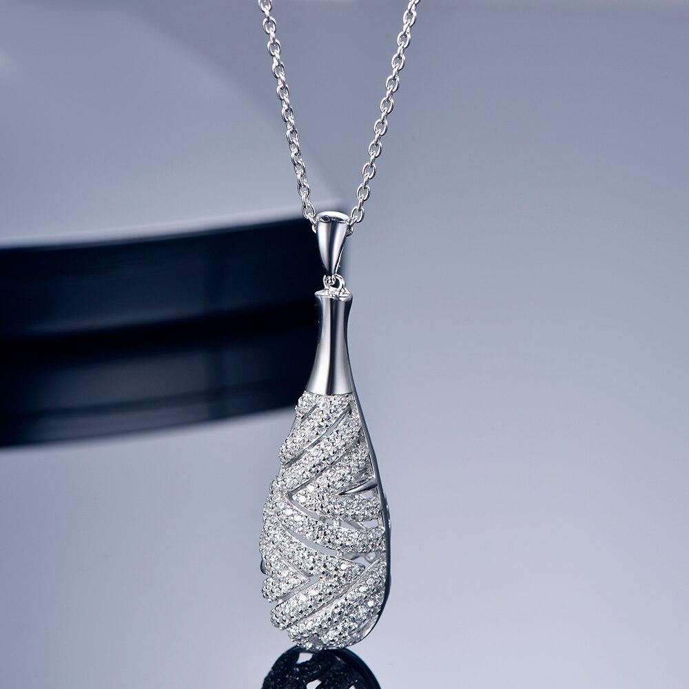 Tkj S925 Sterling Silver New Fashion Zircon Water Droplets Small Fresh Simple Ladies Necklace Temperament Clavicle Chain Female