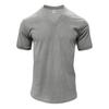 Herren Rippstrick V-Ausschnitt Kurzarm Slim Fit Lässig Einfarbiges T-Shirt