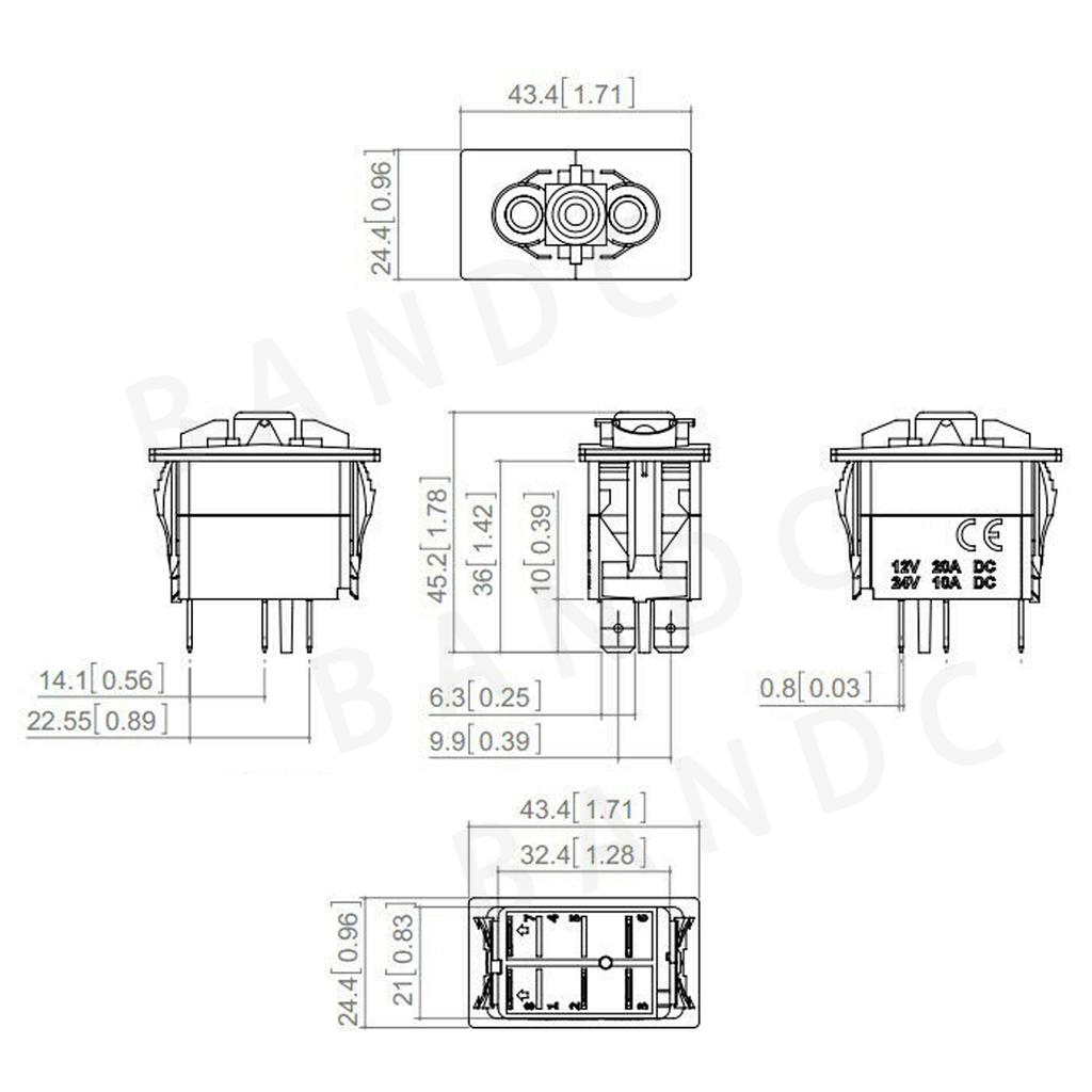12V/24V Horn Momentary Rocker Switch Laser 5 Pin (On)-Off Siren Speaker Toggle Switch Replacement for Car Boat UTV Can Am Jeep