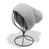 Wool hat autumn and winter braid striped plaid ear protection warm hat imitation mink knitted hat women