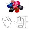 Kids Striped Pattern Gloves Full Finger Warm Mittens Stretchable Windproof Mittens for Kids Cycling Skiing Supplies