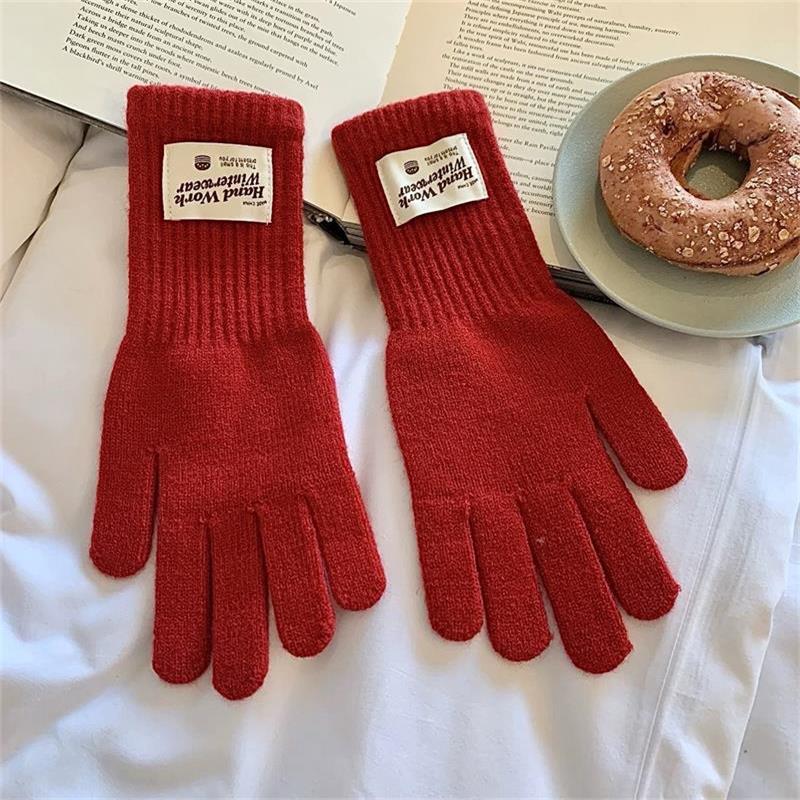 Womens Ladies Warm Winter Thick Thermal Woolen Knitted Touch Screen Gloves