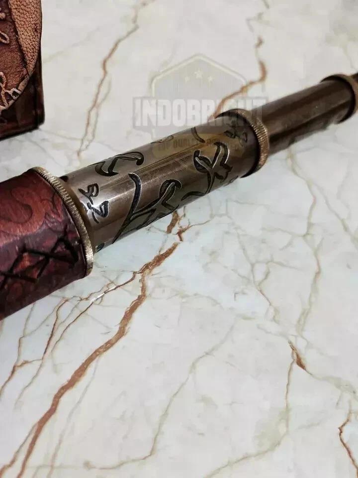 

Antique Brass Telescope With Leather Cover - Dollond London Vintage Telescope коричневый