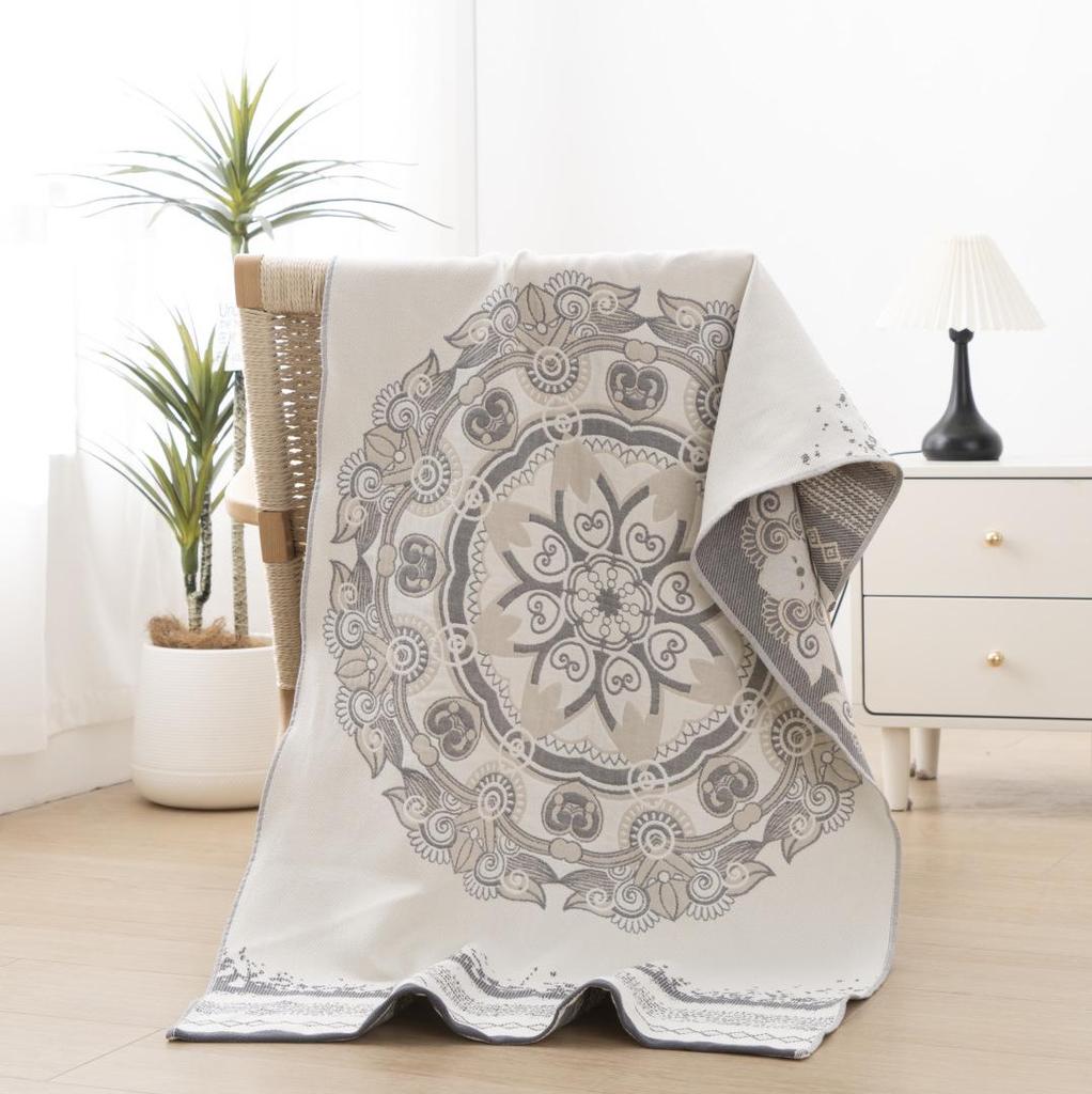 New Soft Ethnic Style Sun God Cotton Bath Towel - Skin-friendly & Absorbent