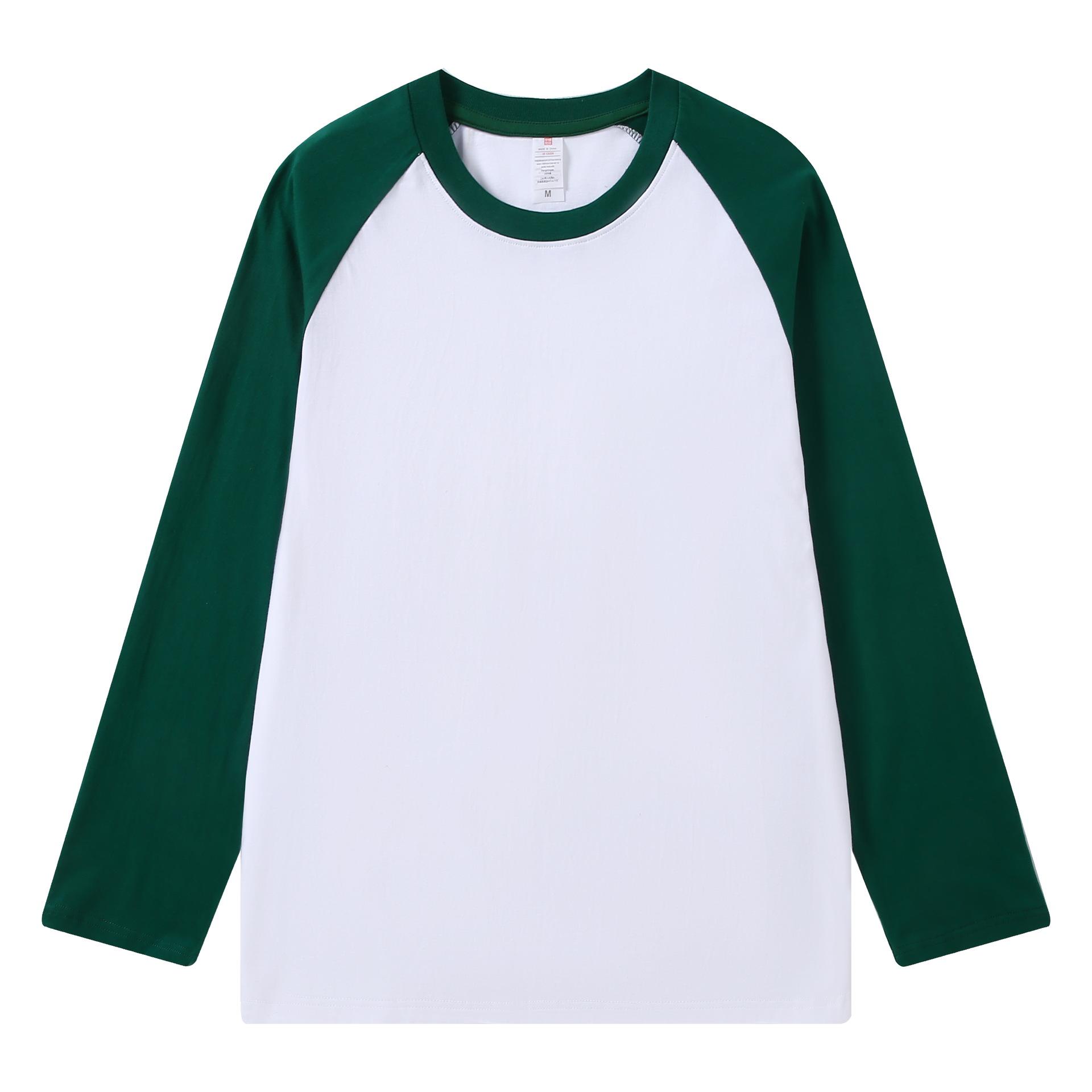 Wovey Pure Katoen Lange Mouwen Heren T-shirt Los Splicing Schouder Mouwen US Stijl Retro Basis Shirt Man T-shirt Tops T-shirts L groen