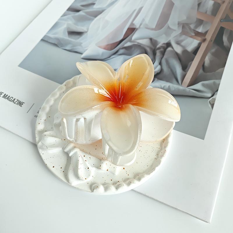 Red Flower Hair Clips For Women Trendy Sweet Hair Claws Crab Clamp Barrettes Mujer Hawaiian Headwear Girls Hair Accessories