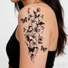 Blumen & Schmetterling Temporäre Tattoo-Sticker, Langanhaltend und Wasserdicht, Realistische Fake-Tattoos für Frauen, Für Arm, Brust, Bein