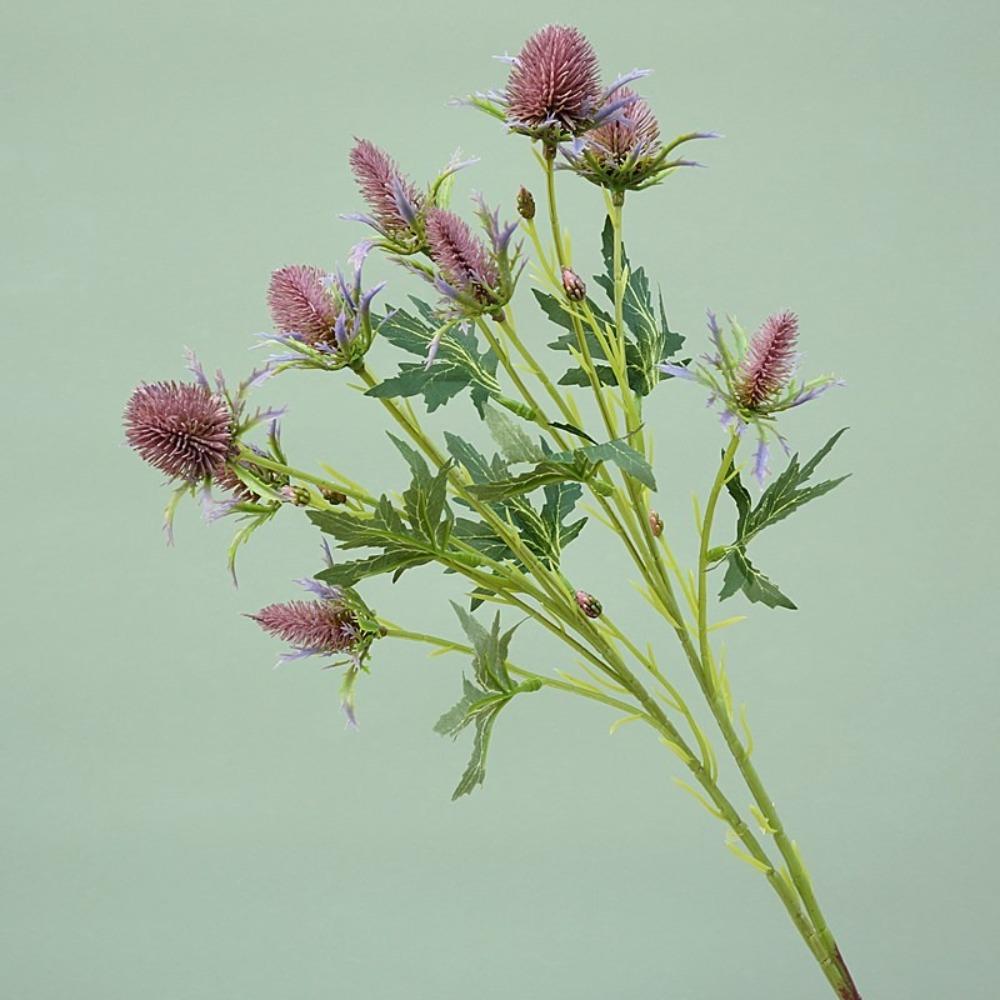 Handmade Artificial Sea Holly Branch Realistic Fake Flowers  Home Living Room Decor