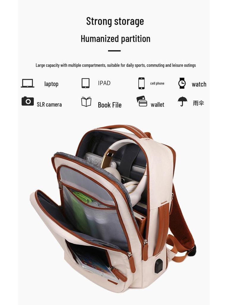 Unisex Waterproof Travel Backpack: High-End, Expandable with Large Capacity for Laptops