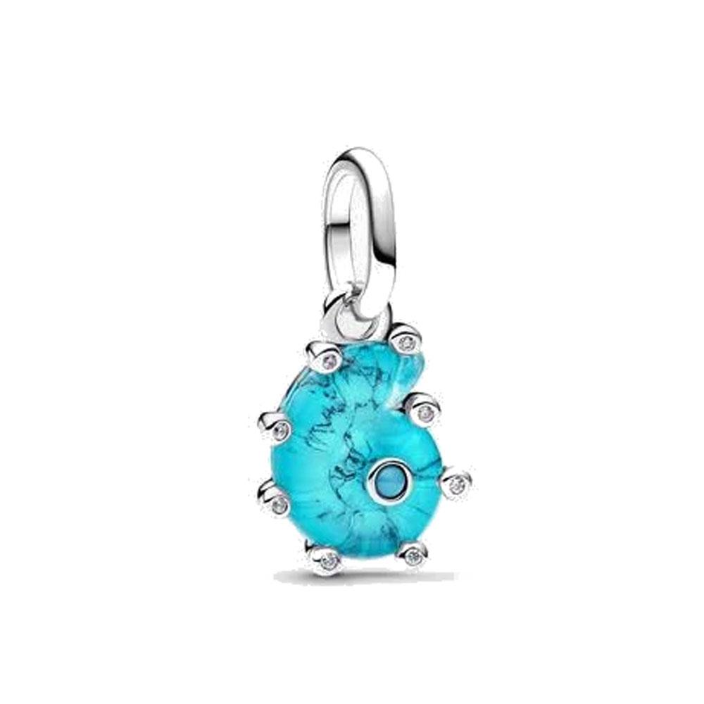 Série Océan Bleu Perles à Charme Tortue de Mer Étoile de Mer Coquillage Compatible Bracelet à Charme Original Bijoux Accessoires pour Femmes