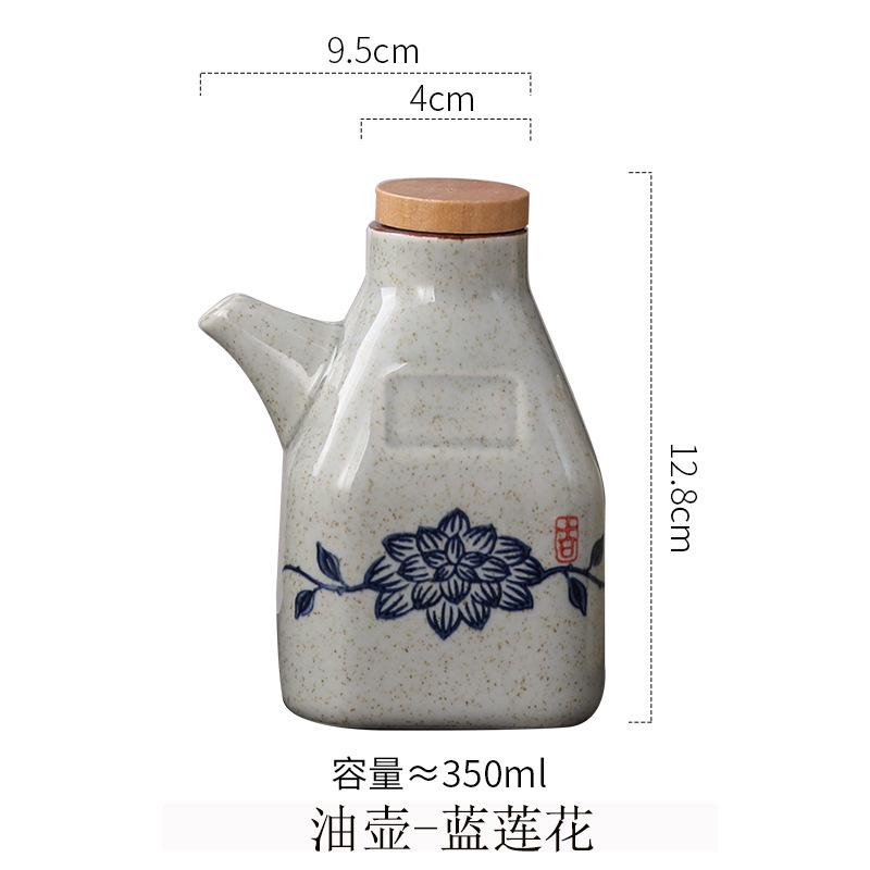 Sauce Keramik Japanischer Essigspender Keramik Sojasaucenspender Kochöl Mini Olivenöl- und Essigspender Flasche