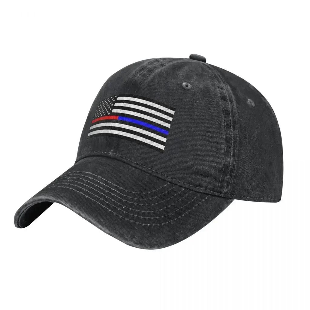 New American Flag Baseball Cap Thin Blue and Red Line Unisex Women Sunshade Trucker Dad Hat Summer Casual Running Hippie Baseball C