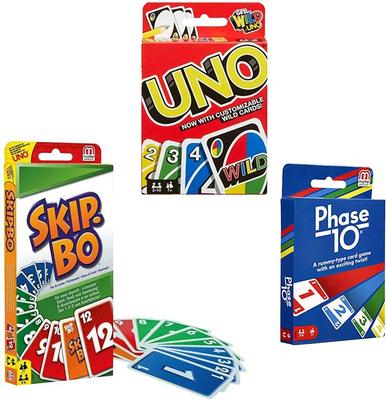 Mattel Card Game Set UNO Phase (Skip Bo, & 10)