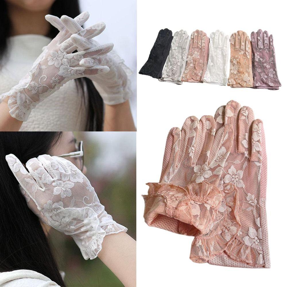 Anti-Slip Sunscreen Gloves Thin Touch Screen Gloves Elegant Transparent Gloves  Outdoor Cycling