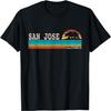 San Jose Kalifornien Staatsbär Retro Sonnenuntergang T-Shirt