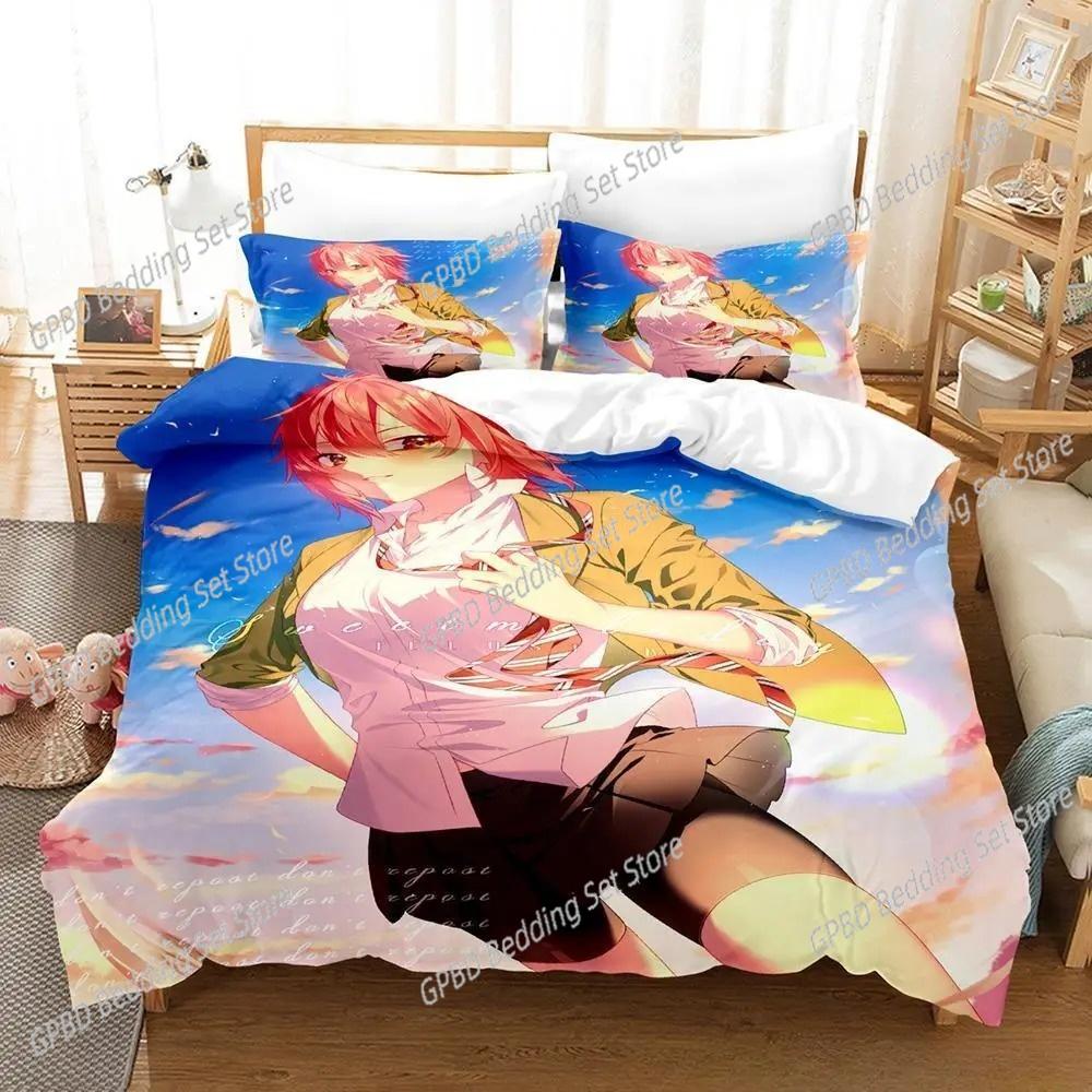 Tomo-chan Is a Girl! 3D Bedding Set Duvet Cover Pillowcases Single Twin Full Queen King Size Home Decor Quilt Boys Gift