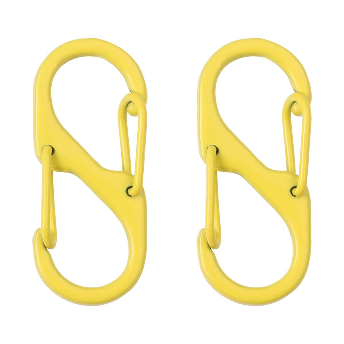 

4-50 шт. Сплав+Железо Краска-спрей Двойные S-образные застежки-пряжки для аксессуаров для ключей и сумок 13x32mm 4pcs жёлтый