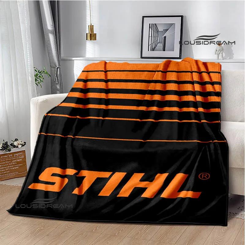 3D logo Stihl tištěné deky piknikové deky Teplá flanelová deka Měkká a pohodlná deka Potahy na postel do domácnosti Dárek k narozeninám