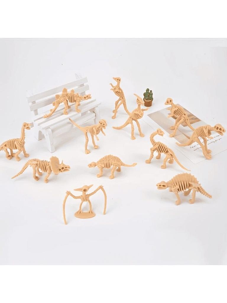 6pcs Dinosaur Skeleton Model Archaeological Excavation Dinosaur Simulation Tyrannosaurus Rex Stegosaur Triceratops Dinosaur