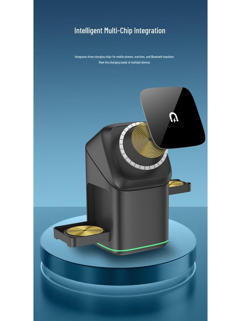 3-in-1 Magnetic Rotating Wireless Charger for Apple Phones