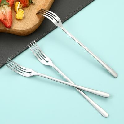 Silver/gold Stainless Steel Dessert Fork Long Handle Fruit Forks Dinner Fork  Salad