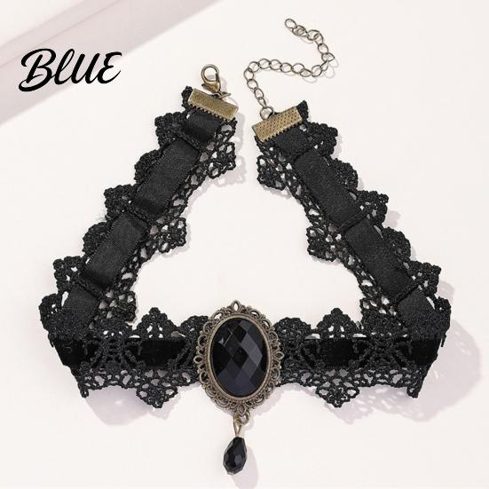 Romantischer Spitzenhalsband-Accessoire Vintage-Halskette Gotischer Choker mit Oval
