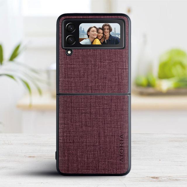 

Удобный тканевый чехол с защитой от царапин для Samsung Galaxy Z Flip 3 Flip4 Flip 4 5g Flip3 матовый противоударный складной чехол for Samsung Z Flip3 красно-коричневый