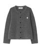Chambros Round Neck Crop Knit Cardigan [Charcoal Gray]