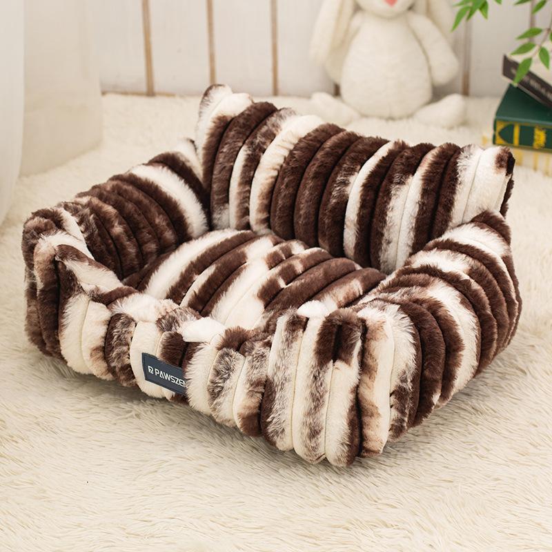 Large Plush Cat Sofa Pet Bed Cozy Soft Dogs House for Small Dogs Warm Cat Villa Mats Pet Items